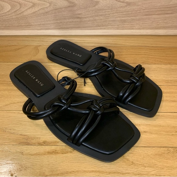 Azalea Wang Stetson Sandals in Black - Size 7 - Picture 1 of 6